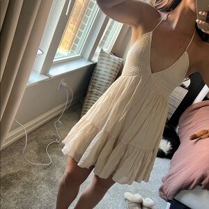 CREAM HALTER DRESS